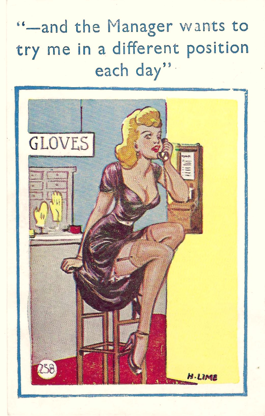 Girl in glove shop
